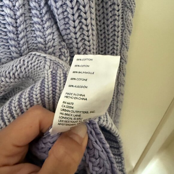Free People Frankie Cable Knit Sweater In Heavenly Lavender XS - Picture 6 of 7